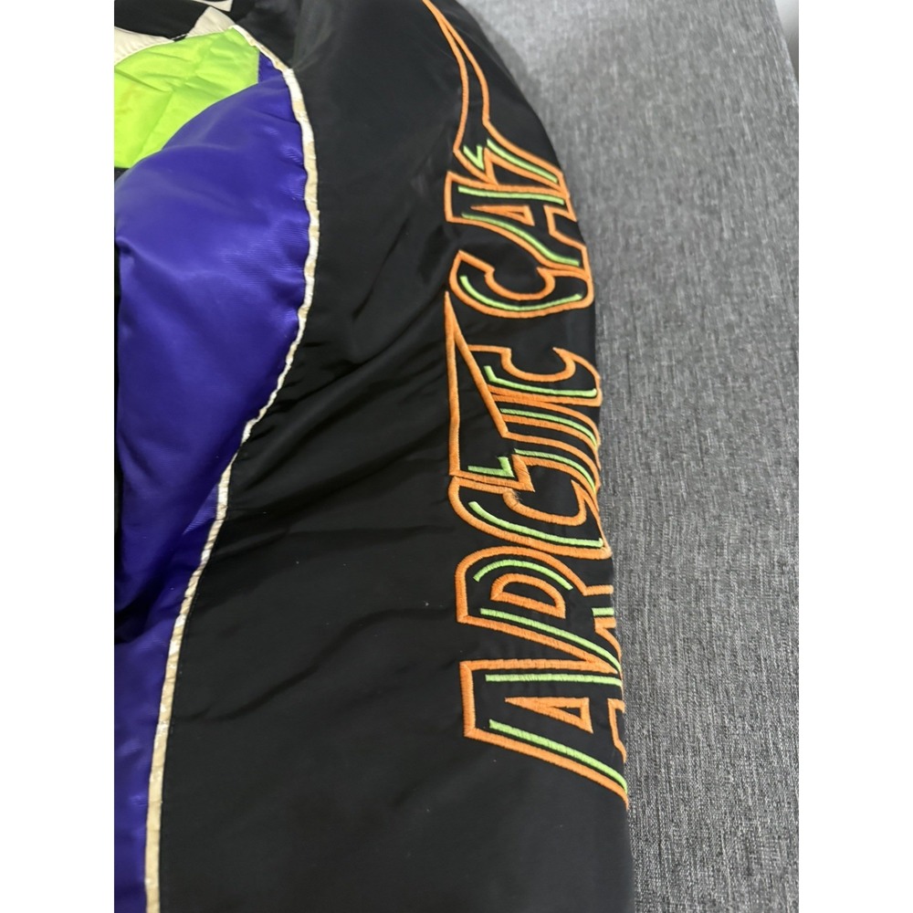 90s Vintage Arctic Cat Team Arctic Racing Jacket Mens Sz L Grunge Color Block - Picture 4 of 16
